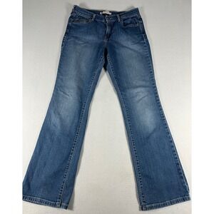 Levis 515 Boot Cut Jeans Womens 8M Blue Excellent Mid Rise Stretch Embroidered